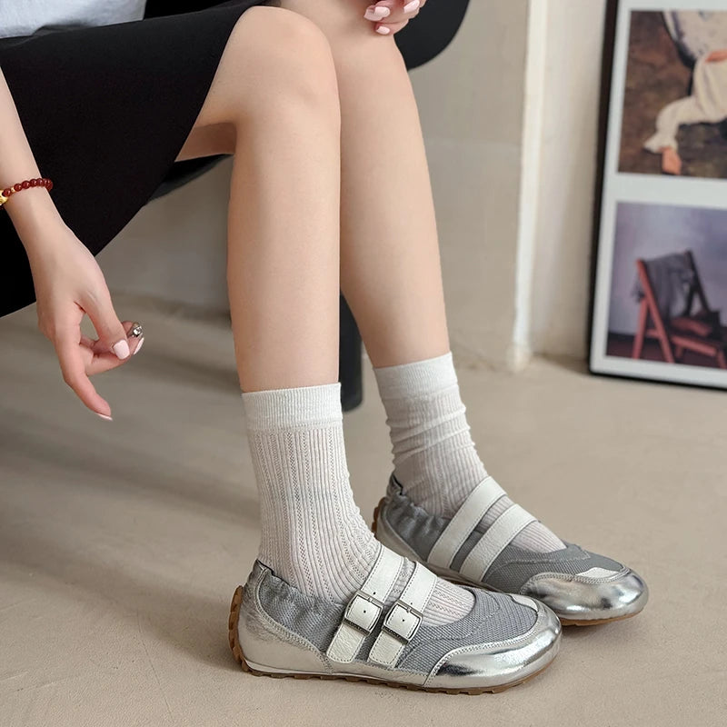 LIZAKOSHT  -  Autumn New Ballet Sports Mary Jane Retro Shoes for Women Design Sense Single Shoes for Women