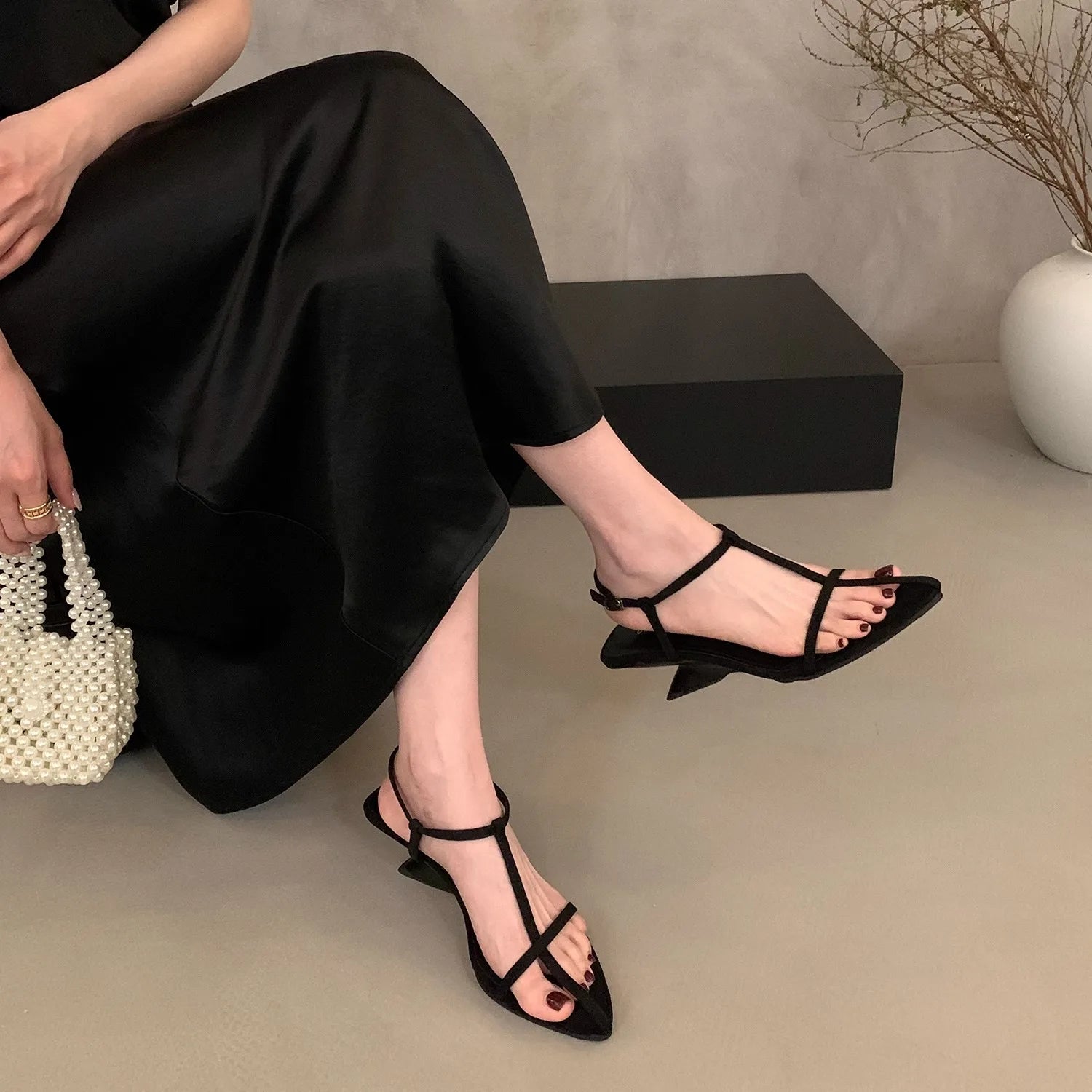 LIZAKOSHT  -  Strange High Heels Sandals Women Cut-Out Shoes Summer T-Strap Sandalias Femme Leopard Gladiator Sandales Mujer Thong Slippers