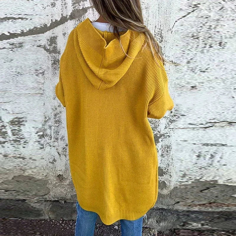 LIZAKOSHT  -  New Autumn Winter Sweater Cardigan Women Casual Long Sleeve Button Hoodies Coat Female Casual Knitted Sweater Long Jacket