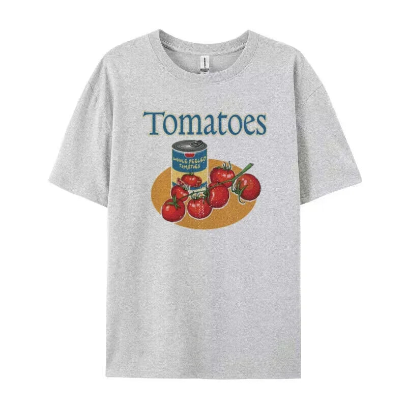 LIZAKOSHT  -  Women Cute Y2k Tomatoes Graphic Tees 90s Retro Vegetable T Shirt Short Sleeve Aesthetic Foodie Shirt Unisex Trendy Summer Tops