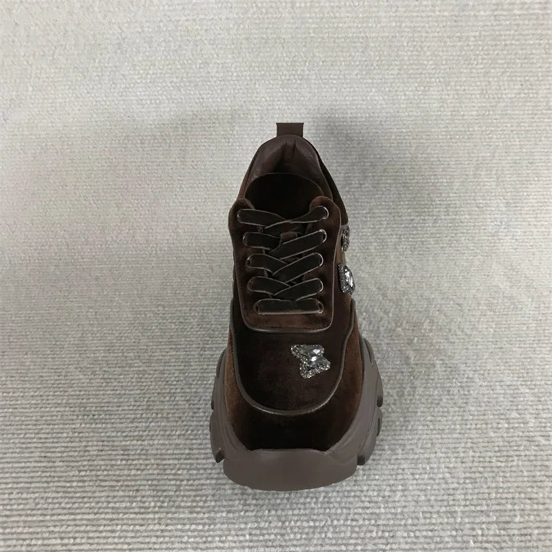 LIZAKOSHT  -  Shoes Women's Sneakers Summer Woman-shoes Platform New Roses Thick Sole Casual Retro Lace-Up Leisure Shoes Women Casual Sne