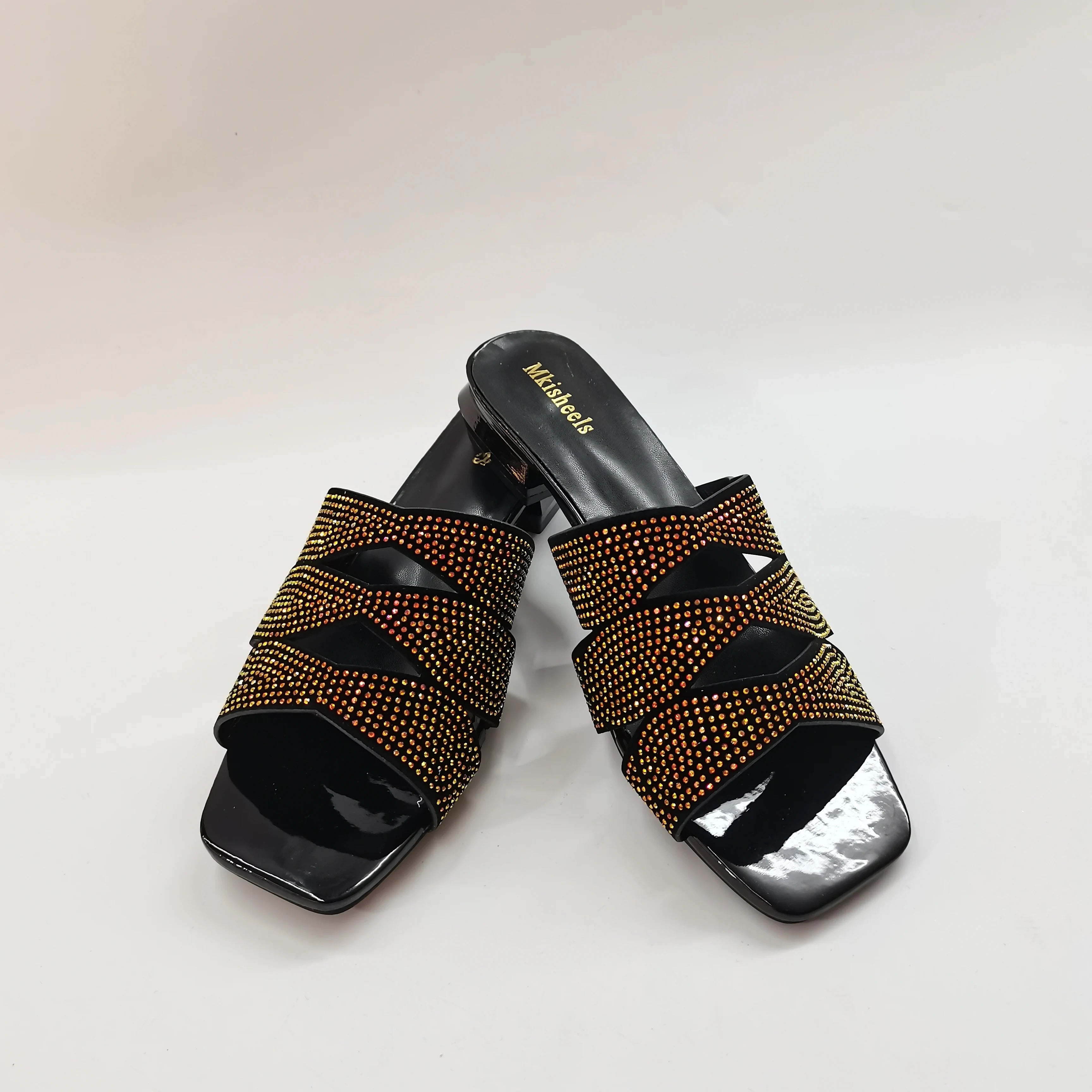 LIZAKOSHT  -  Ladies Open Toe Comfortable Sandals Latest Nigerian Party Italian Lower Heels Autumn Slipper for Wedding Summer Slip