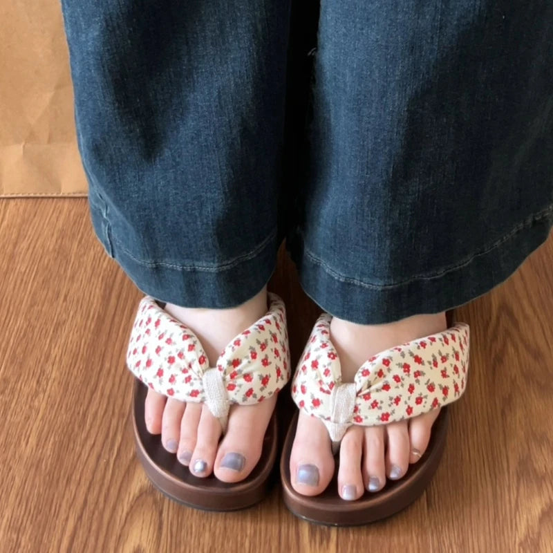 LIZAKOSHT  -  Summer Women Platform Thick Bottom Slippers Fashion Polka Dot Shoes Outdoor Clip Toe Height Increase Vacation Dress Slides