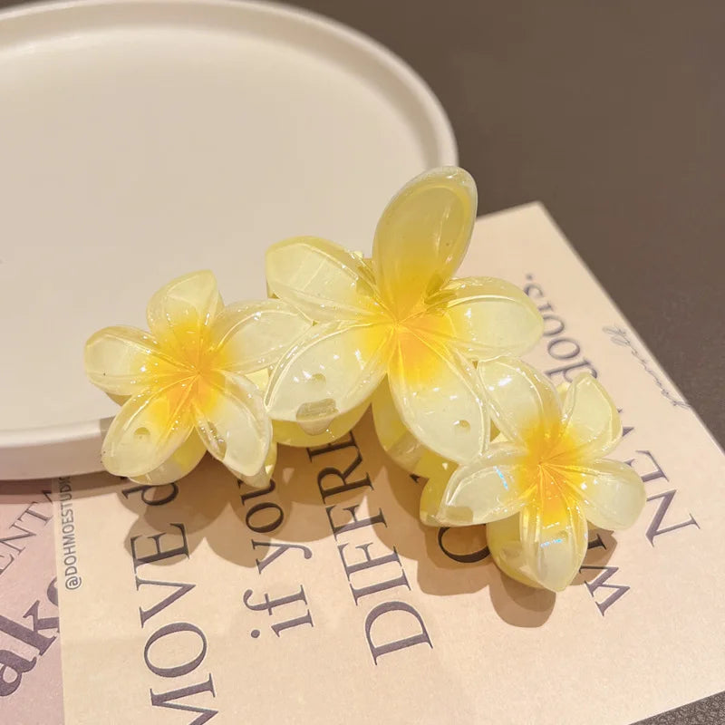 LIZAKOSHT  -  Fashion Gradient Egg Flower Hair Claws Clip Women Girls Sweet Acrylic Hairpins Summer Beach Hawaiian Headwear Hair Accessories