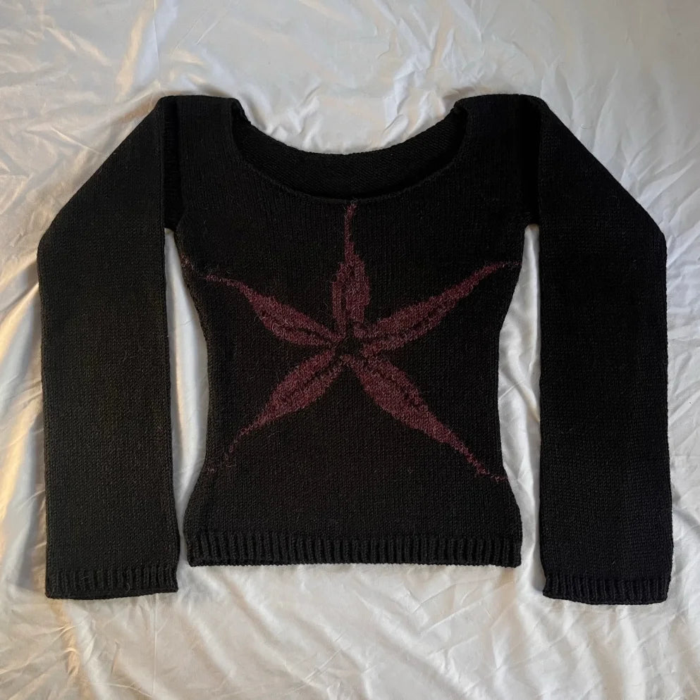 LIZAKOSHT  -  Casual Classic Korean Sweater Knitwear Women's Clothing Y2K Harajuku Vintage Tops Slim Short Tide Chic Pattern emo Slim Knitwear