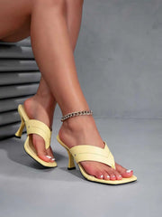 LIZAKOSHT  -  Women's fashion commuting style square toe, exposed toes, clip on feet, slim high heels, empty high heels, and sandals