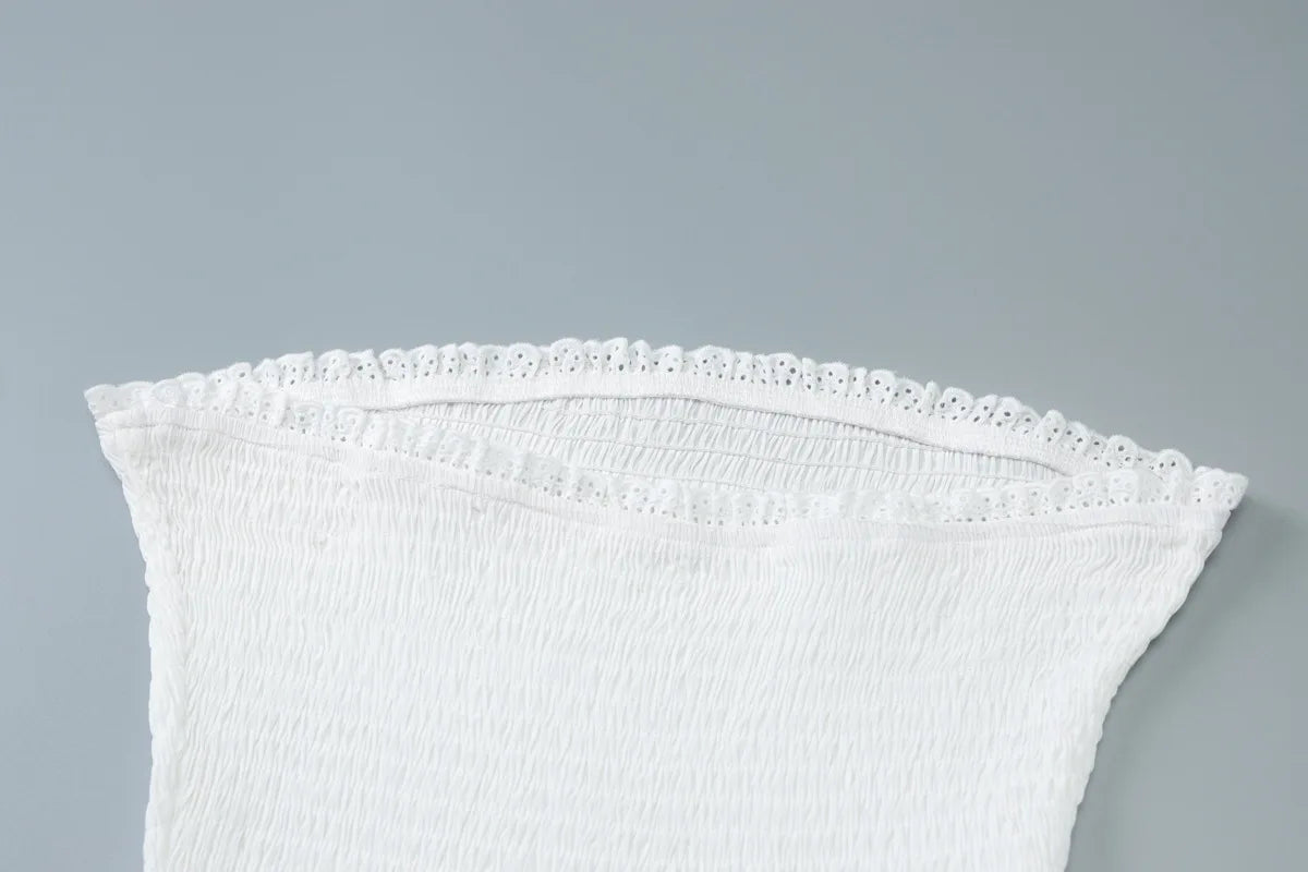 LIZAKOSHT  -  White Backless Mini Dress New Fashion Sleeveless Chest Slim Short Dress Casual Solid  A-line Women's Dresses 2025