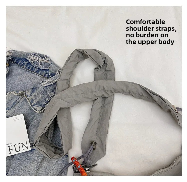 LIZAKOSHT  -  New Fashion Winter Comfortable and Versatile Texture Hobo Bag Cotton Puff Leisure Shoulder Bag Wrinkled Commuting Crossbody Bag