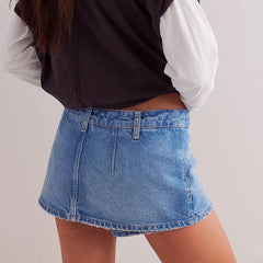 LIZAKOSHT  -  Denim Shorts Skirt for Women Summer Fashion Casual Pocket Shorts Denim Skirts