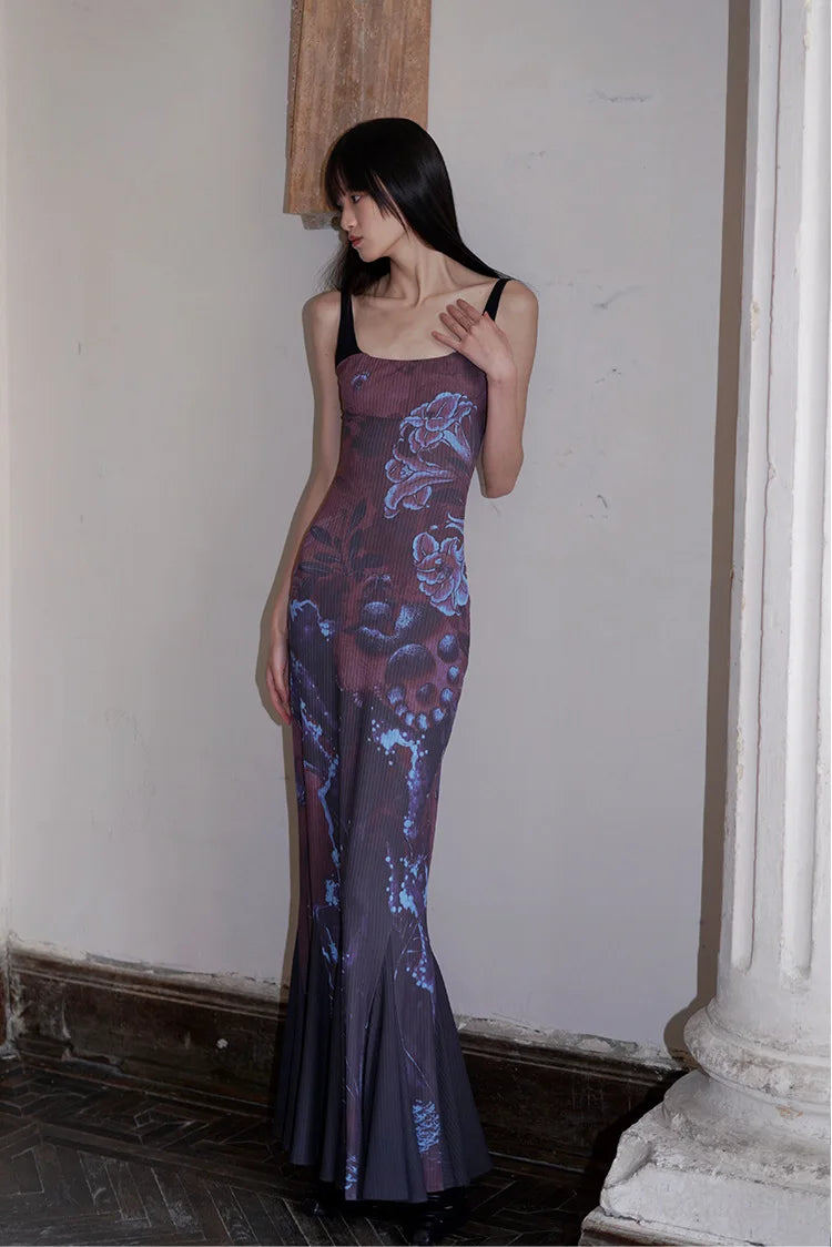 LIZAKOSHT  -  Summer Women Fashion Elegant Print Sexy Backless Sling Streetwear A-LINE Dress Female Casual Slim Sleeveless Pullover Dresses