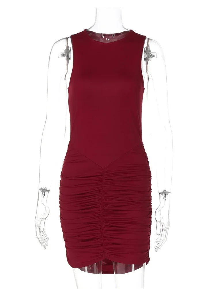 LIZAKOSHT  -  2025 Fashion Sexy Mini Dress Women's Patchwork Slim Bandage Sleeveless Party Dress Streetwear Female Bodycon Dress