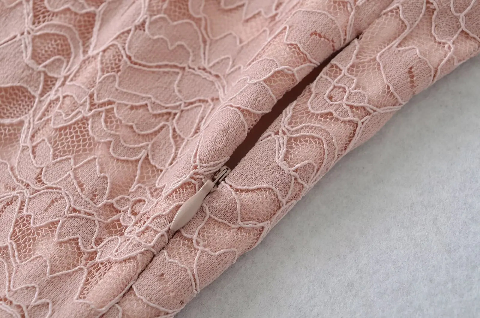 LIZAKOSHT  -  Pure Desire Style Sexy One-word Collar Slim-fit Lace Hollow Waist Hip Skirt Short Sleeve Dress Short Skirt Women's Clothing