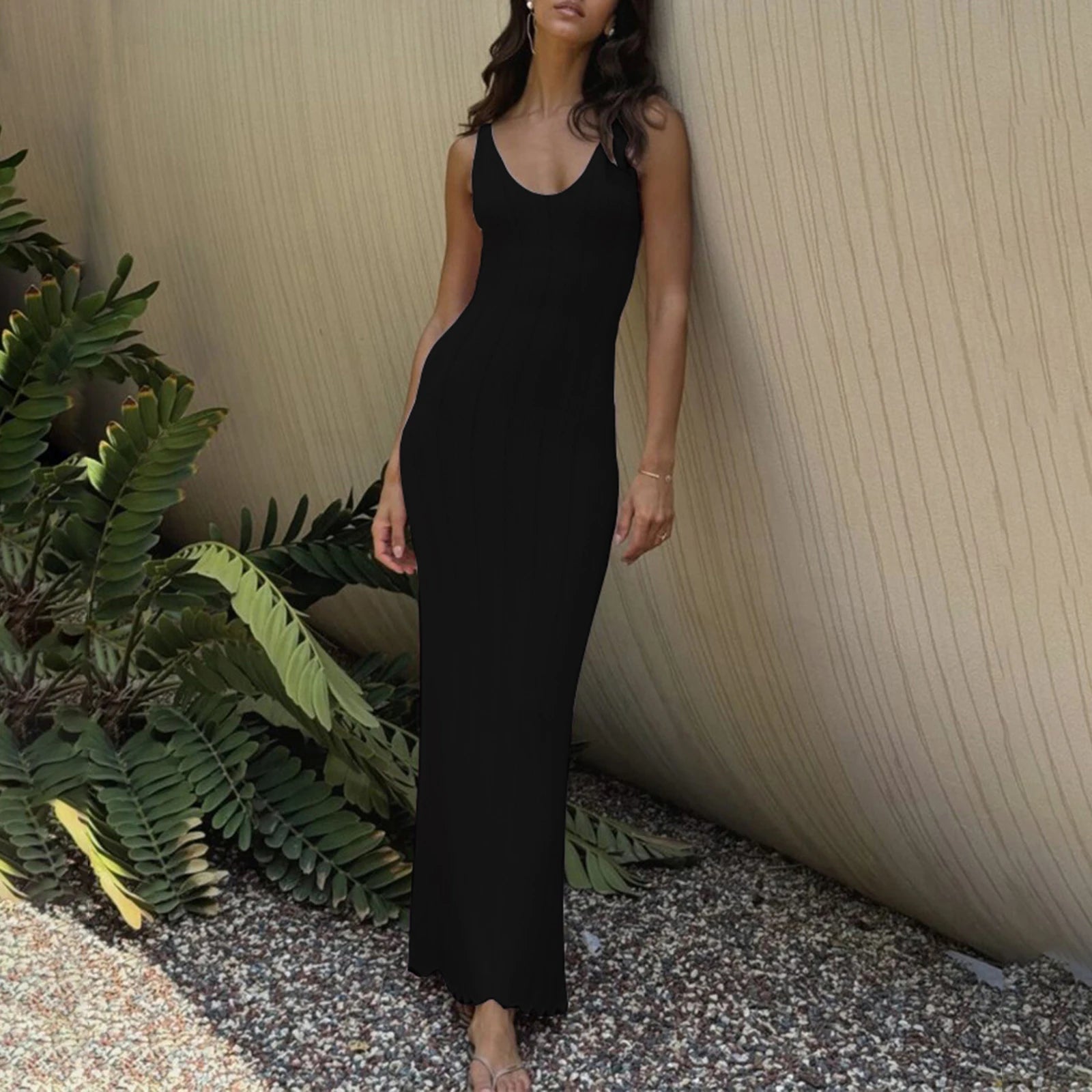 LIZAKOSHT  -  Knitted Elegant Women Long Backless Wrap Sexy Club Evening Party Dress Beach Party Summer Holiday Fashion Dress