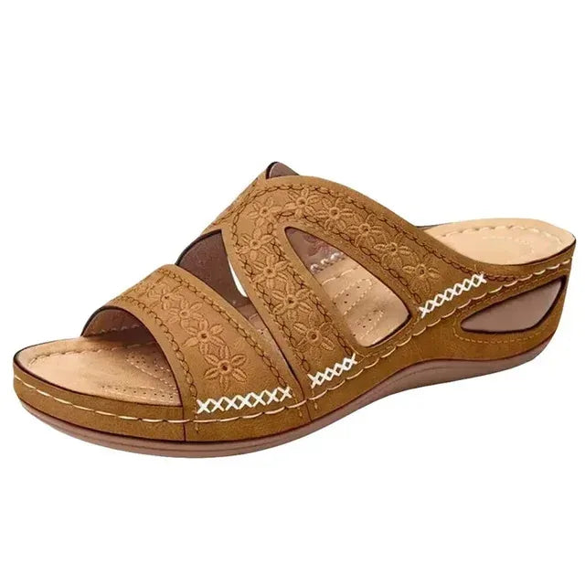 LIZAKOSHT  -  Summer Women Wedge Premium Orthopedic Open Toe Sandals Vintage Anti-slip Leather Casual Female Platform Retro Women's Shoes