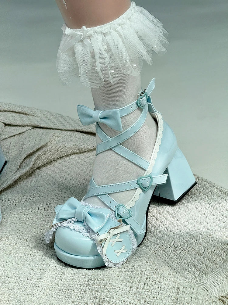 LIZAKOSHT  -  Middle Heel Drooping Ear Rabbit Lolita High Heels Sweet Japanese Round Toe Lolita Shoes Cute Girl Tea Party Single Shoes