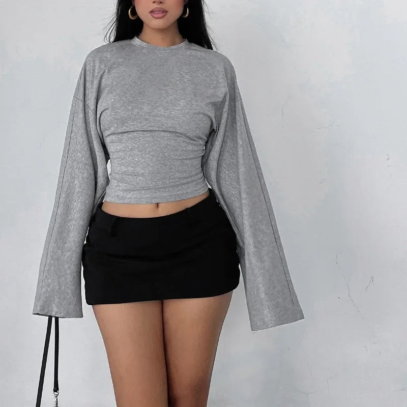 LIZAKOSHT  -  American Style Personality Street Casual O Neck Pullover Loose Top Solid High Street Punk Lazy Style Tee Fashion Casual T-Shirt