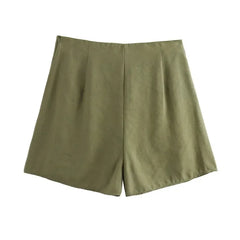LIZAKOSHT  -  Women Solid Color Beach Mini Culottes New Fashion Asymmetric Knot High Waist Loose Skirt Culottes for Women Clothes Culottes