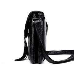 LIZAKOSHT  -  Casual Women Crossbody Bags with tassel Soft PU Leather Messenger Bag Female Small Bags Multiple Pockets Versatile Large capacit