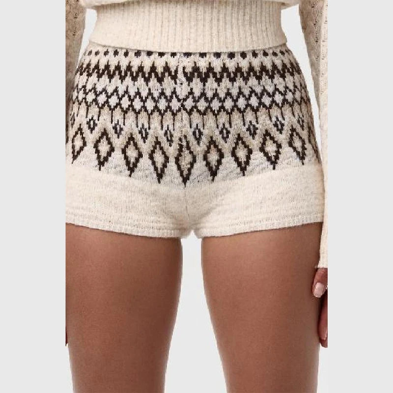 LIZAKOSHT  -  Bohemian Vacation Style Knitted Sweater Shorts Set Soft Slim Tops Elastic Waist Skinny Pants Lady Fashion Boutique Streetwears