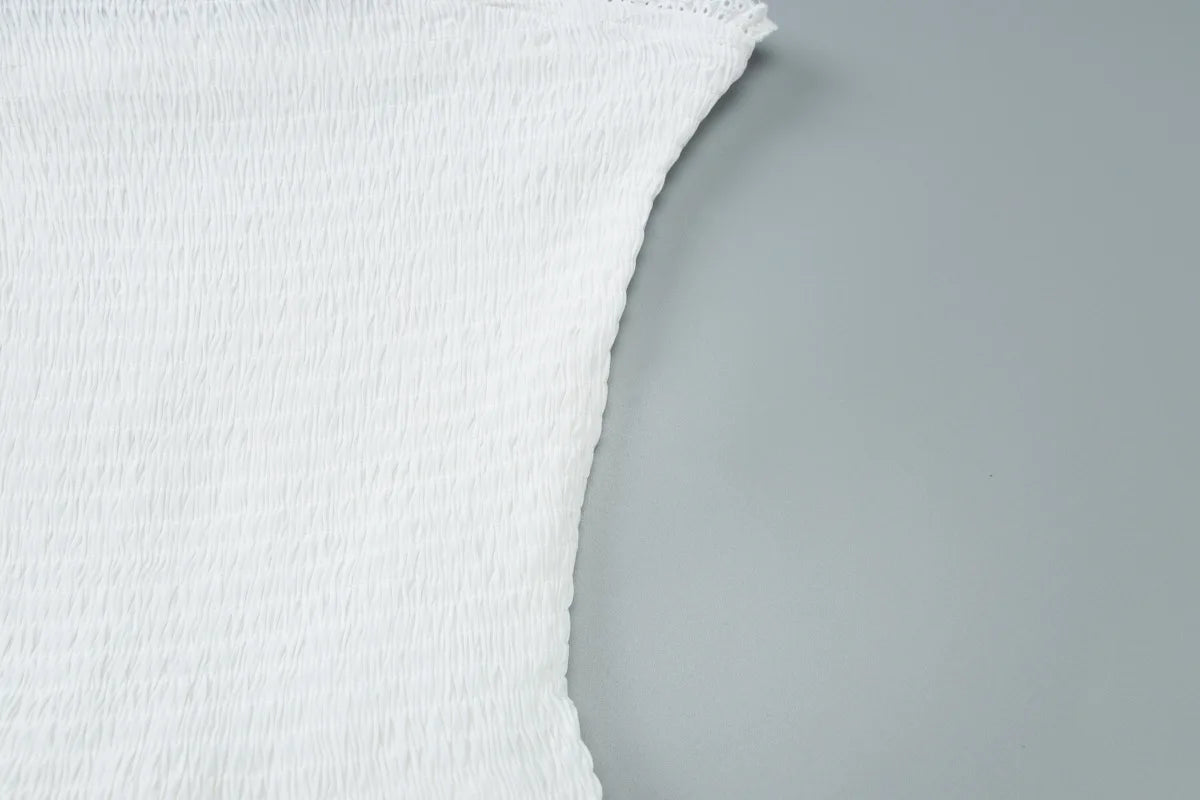 LIZAKOSHT  -  White Backless Mini Dress New Fashion Sleeveless Chest Slim Short Dress Casual Solid  A-line Women's Dresses 2025