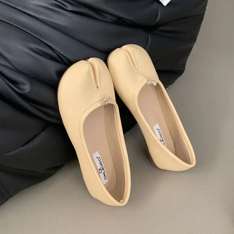LIZAKOSHT  -  Spring New Brand Women Flat Shoes Fashion Candy Color Ladies Split Toe Shallow Slip On Boat Shoes Dress Loafer Shoes New