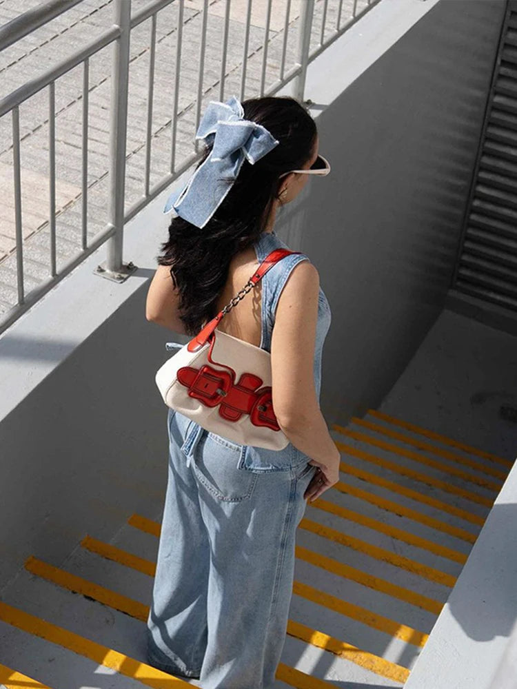 LIZAKOSHT  -  Casual Denim Lace Up Women Halter Vests O-neck Sleeveless Backless Slim Female Tanks 2024 Spring Summer New Fashion Lady Tops