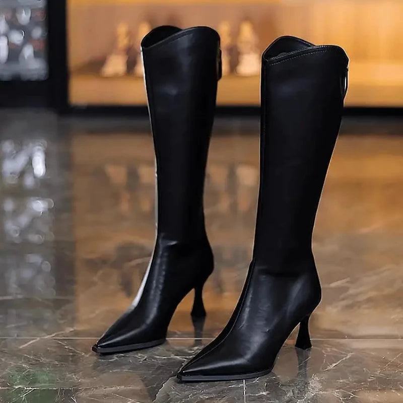 LIZAKOSHT  -  Elastic New In Ladies Knee High Shaft Shoes Pointed Toe Women's Long Boots Winter Novelty Y2k Sale Waterproof Boot Quality