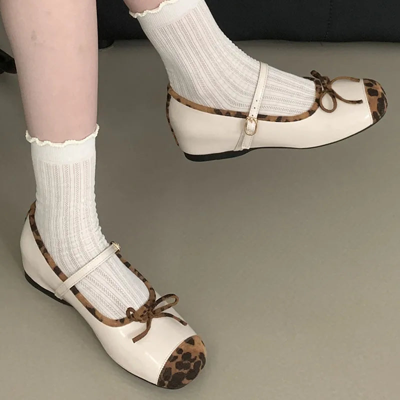 LIZAKOSHT  -  Autumn Women Round Toe Mary Jane Shoes Fashion Low Wedge Heel Ladies Elegant Ballerinas Shoes Round Toe Baot Shoes New Woman
