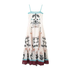 LIZAKOSHT  -  Retro Tube Top Print Slim Dress Sling Jumpsuit Women Spring and Summer