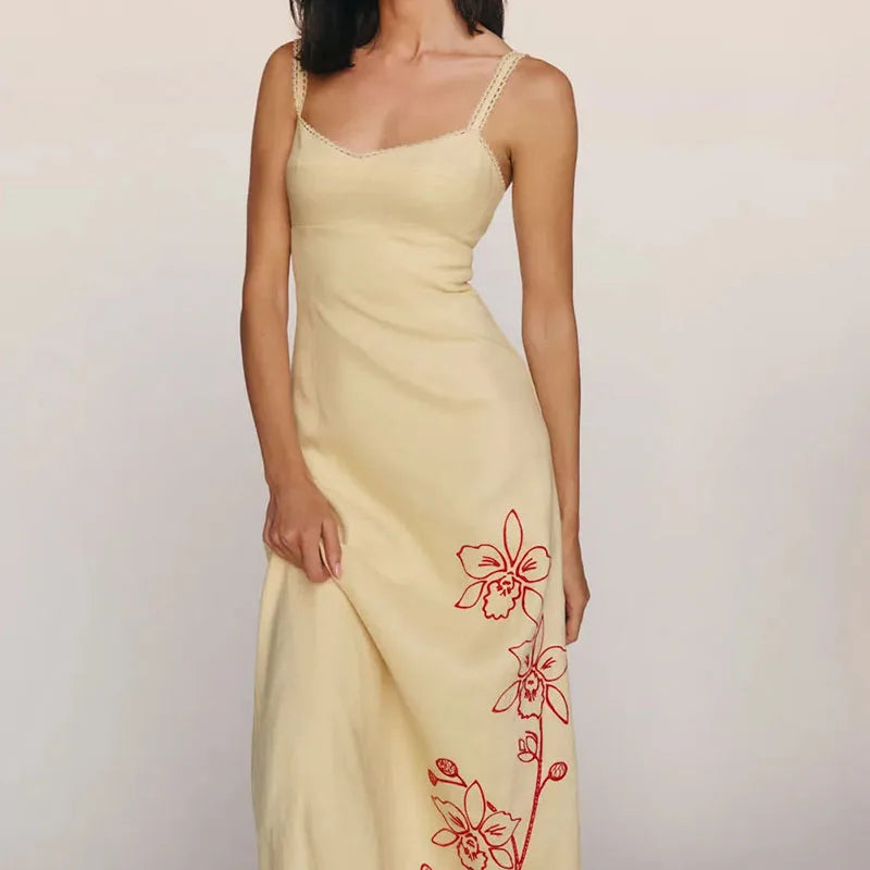 LIZAKOSHT  -  Sleeveless Backless Slim Banquet Dress Elegant Slim Printed Spliced Commute Dress New High Street Stylish Halter Vestidos Dress