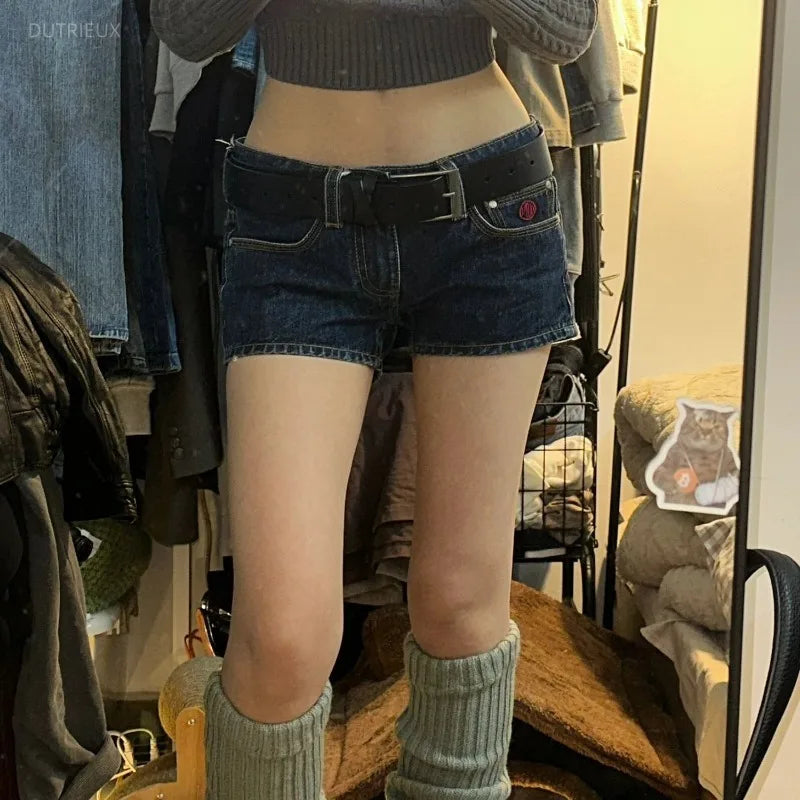 LIZAKOSHT  -  Denim Shorts For Women's Retro Low Waist Slim Fit Y2k Shorts Casual Fashion Streetwear Jean Shorts Pantalones Cortos De Mujer
