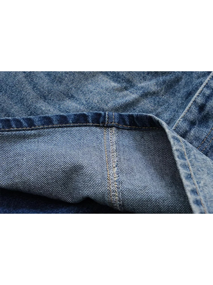 LIZAKOSHT  -  Women Blue Mini Denim Trouser Skirt Summer Casual Fashion Ladies Short Pocket Vacation Skirt Female Chic Bottoms