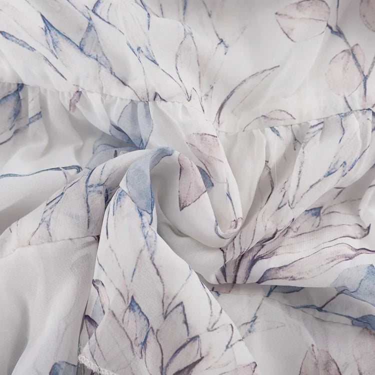 LIZAKOSHT  -  Ruffled Printed Lace-Up Mini Dress Female Square Collar Patchwork Elegant Contrast Party Dress Clothes Women Bodycon Dress