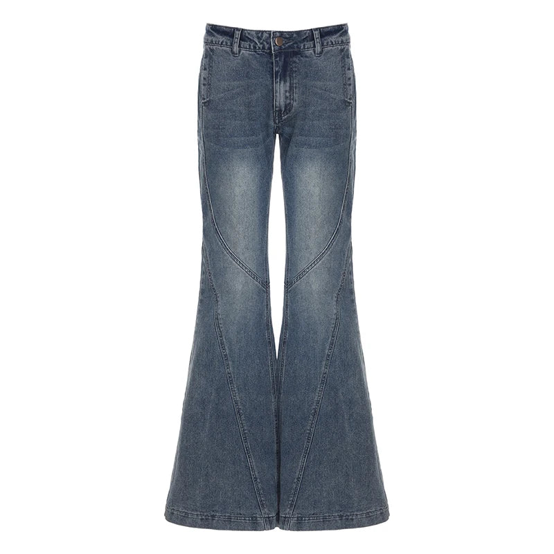 LIZAKOSHT  -  Sweetown Causal Slim Fit All-Match Women’s Flared Jeans Fashion Trendy Simple Retro Pants