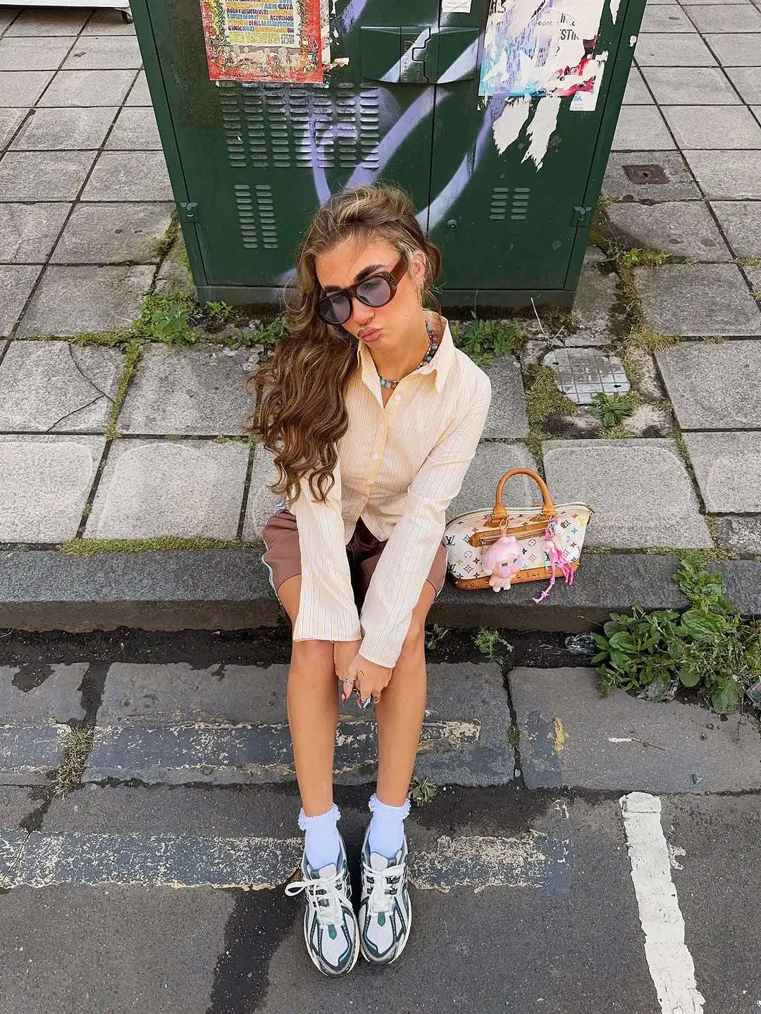LIZAKOSHT  -  Casual Striped Short Slim Shirt Women Chic Lapel Long-sleeved Single Breasted Waist-cinching Top Lady Commute Street Wear