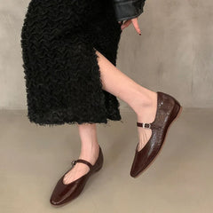 LIZAKOSHT  -  Spring Women Flats Fashion Round Toe Shallow Slip On Ladies Ballerinas Shoes Soft Flat Heel Mary Jane Shoes Mujer New Woman