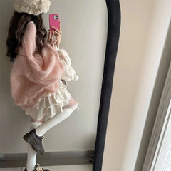  LIZAKOSHT  -  Elegant French Style Pullover Sweaters Women Pink Vintage Knitted Pullover Female Autumn Winter Casual Sweet Sweater Tops