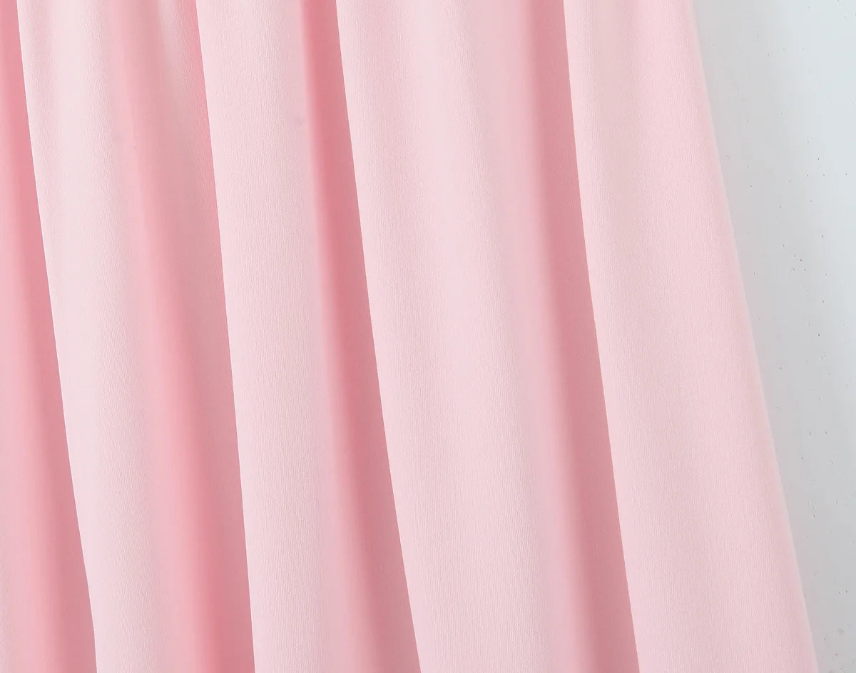 LIZAKOSHT  -  Elegant Ruched Strapless Dress Women Sexy Pastel Pink Off Shoulder Side Zipper Midi Dress 2025 New Summer Party Evening Dresses