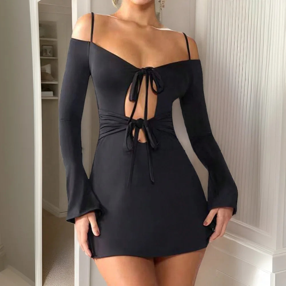 LIZAKOSHT  -  New Women's Sexy One Neck Camisole Dress with High Waist and Slim Fit Short Skirt