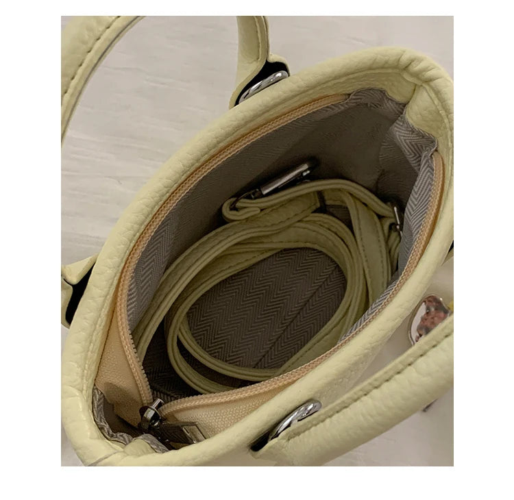 LIZAKOSHT  -  Summer  Handbag Women's Trendy Small Tote Bag Versatile oulder Crossbody Bag Soft PU Leather Daily Use Buet ape