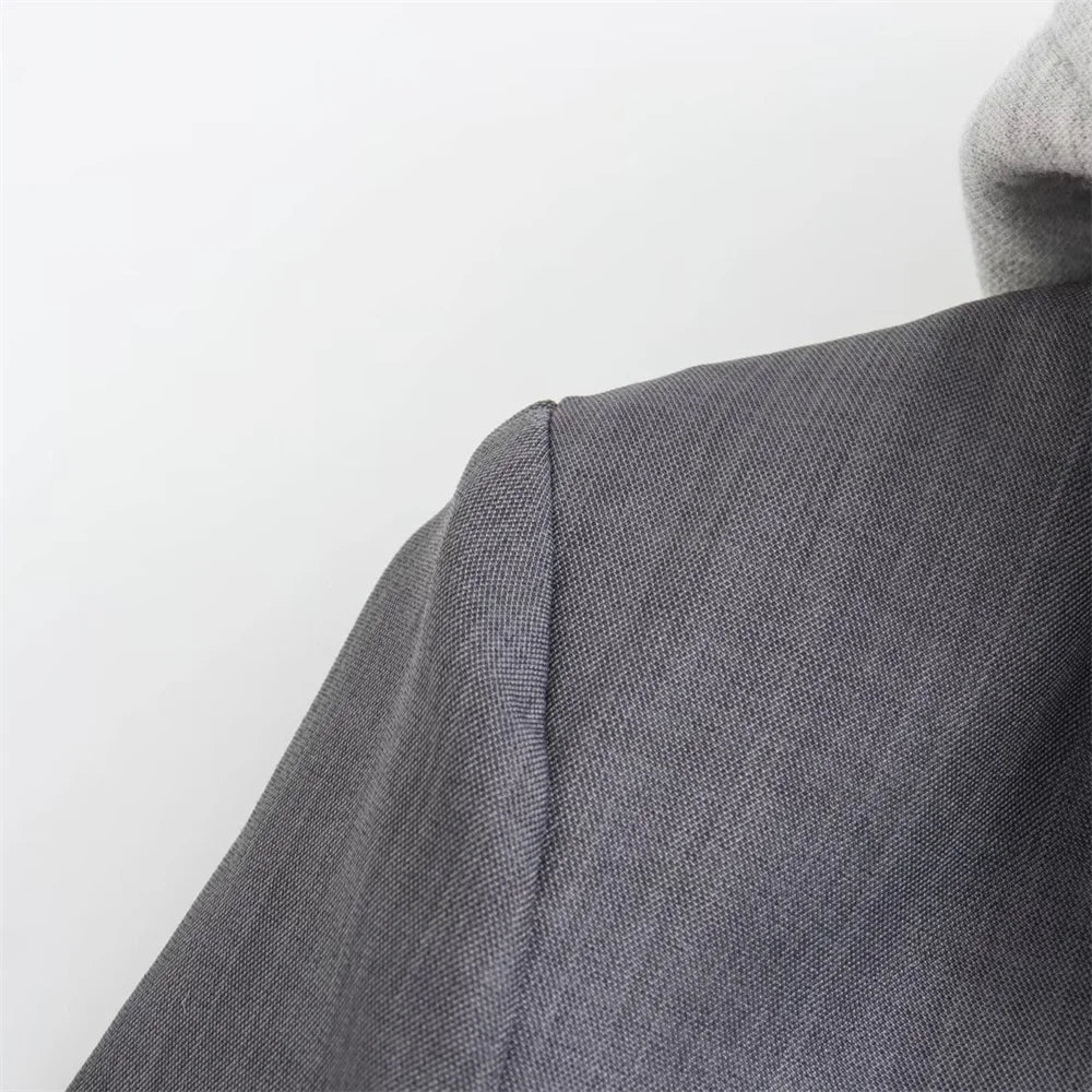 LIZAKOSHT  -  Casual Loose Hooded Blazer Women Elegant Single Breasted Long Sleeve Suit Coat Office Lady 2025 New Autumn Fashion Solid Coats