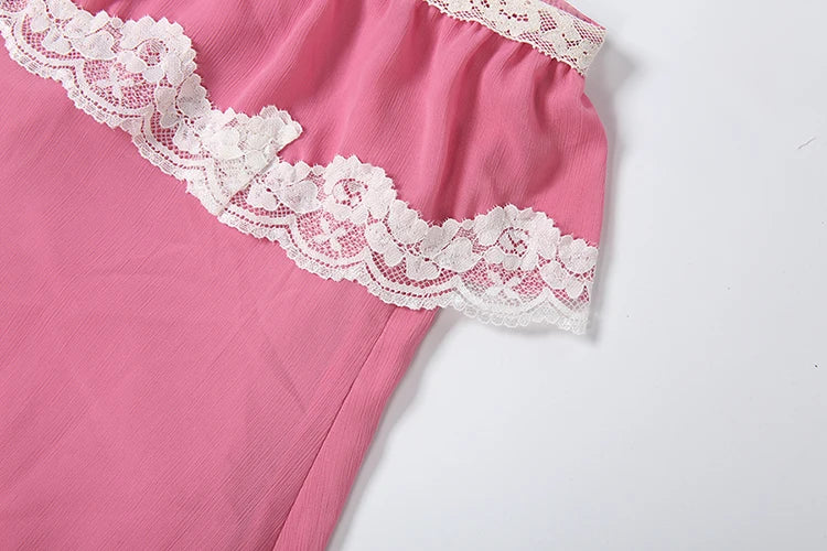 LIZAKOSHT  -  Backless Lace Patchwork Dress Women Sexy Sweet Square Collar Sleeveless Summer New Trend Vacation Party Streetwear