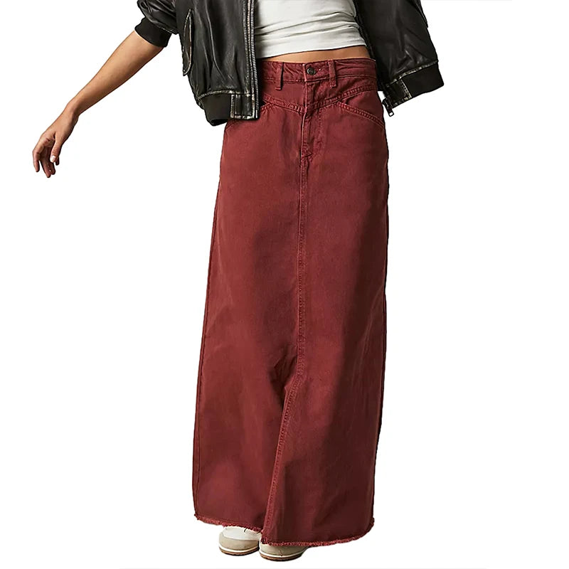 LIZAKOSHT  -  Denim Skirt For Women Early Spring High Waist Hip Skirt Women's New Retro a-line Mid-length Denim Skirt