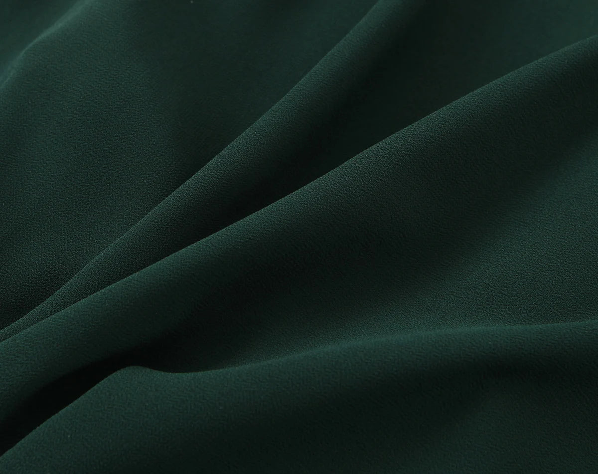 LIZAKOSHT  -  French Style Retro Dark Green V neck Corset Style Sling Dress Women Elastic Back Ruffles Hem Short Dresses Summer Robe Vestidos
