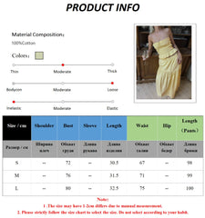LIZAKOSHT  -  Summer Women's Elegant Vacation 2-Piece Set Ruched Strapless Tube Top Ruffled Hem High-Waisted Flowy A Line Midi Skirt