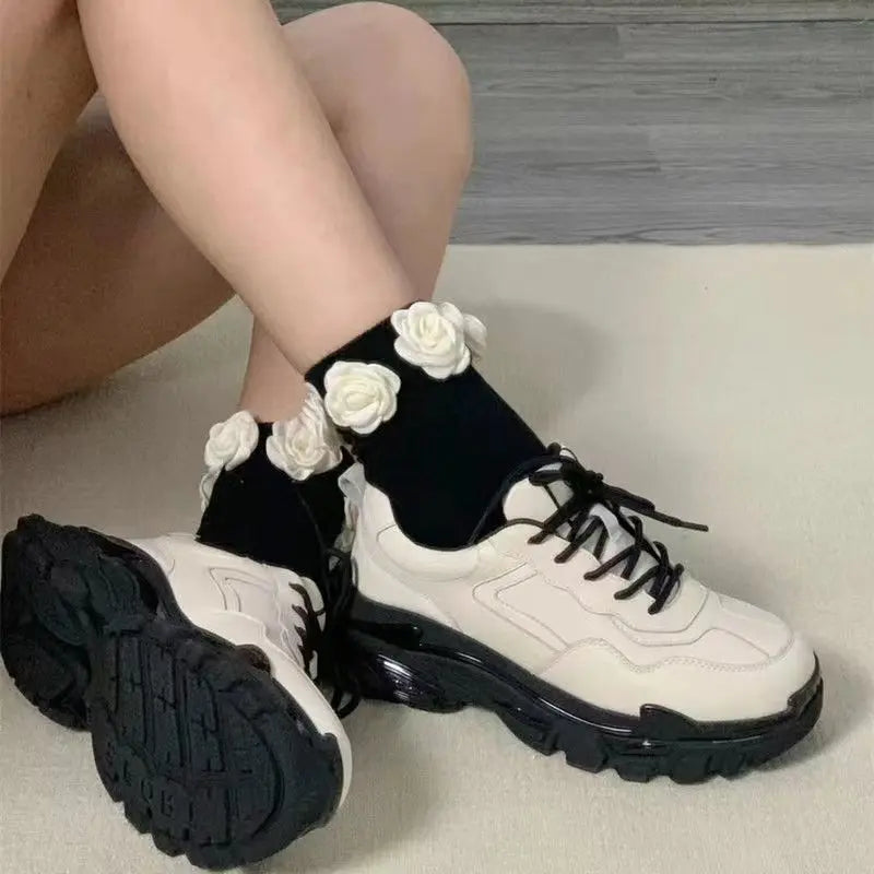 LIZAKOSHT  -  Autumn Sneakers Women Simplicity Solid Colour PU Leather Platform Sports Shoes Woman Korean Style Low-top Casual Shoes