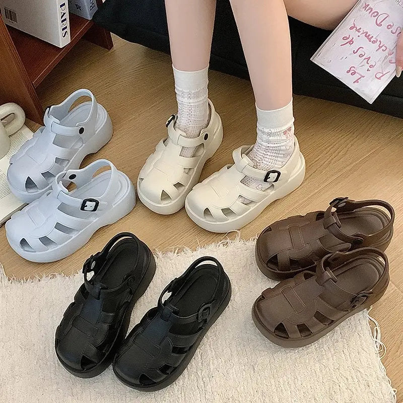 LIZAKOSHT  -  Shoes Ladies' Slippers Slipers Women Luxury Slides Fretwork Heels Platform Summer Designer Scandals House Slippers Platform