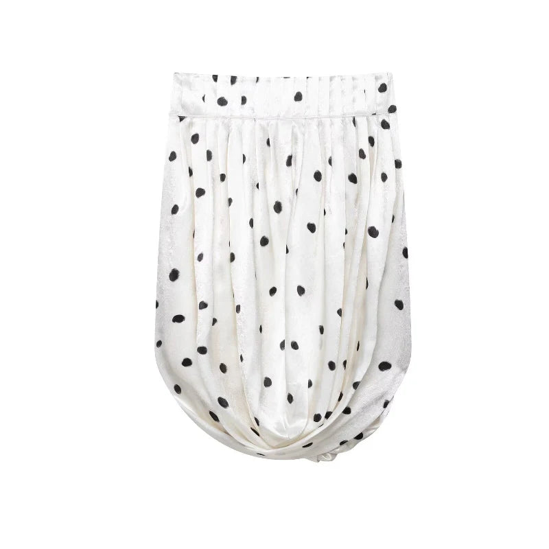 LIZAKOSHT  -  Dot Print Skirts Suits Women Halter Lace Up Sleeveless Irregular Sets Female 2025 Summer Fashion Chic Elastic Waist Street Set