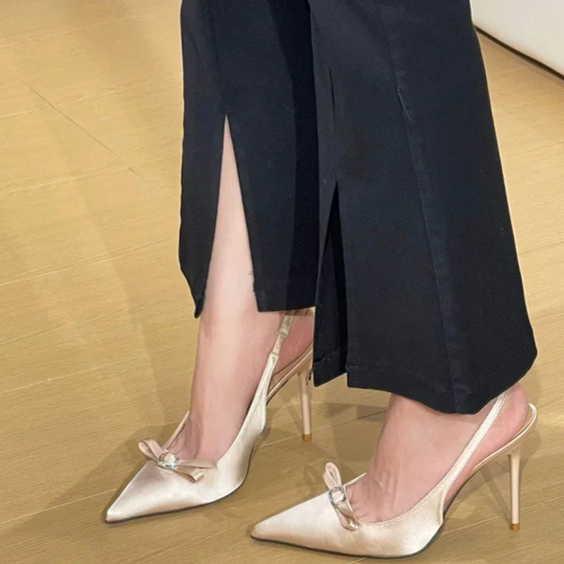 LIZAKOSHT  -  Summer High Heel Women Sandals Fashion Butterfly-knot Crystal Shoes Ladies Elegant Dancing Party Pumps