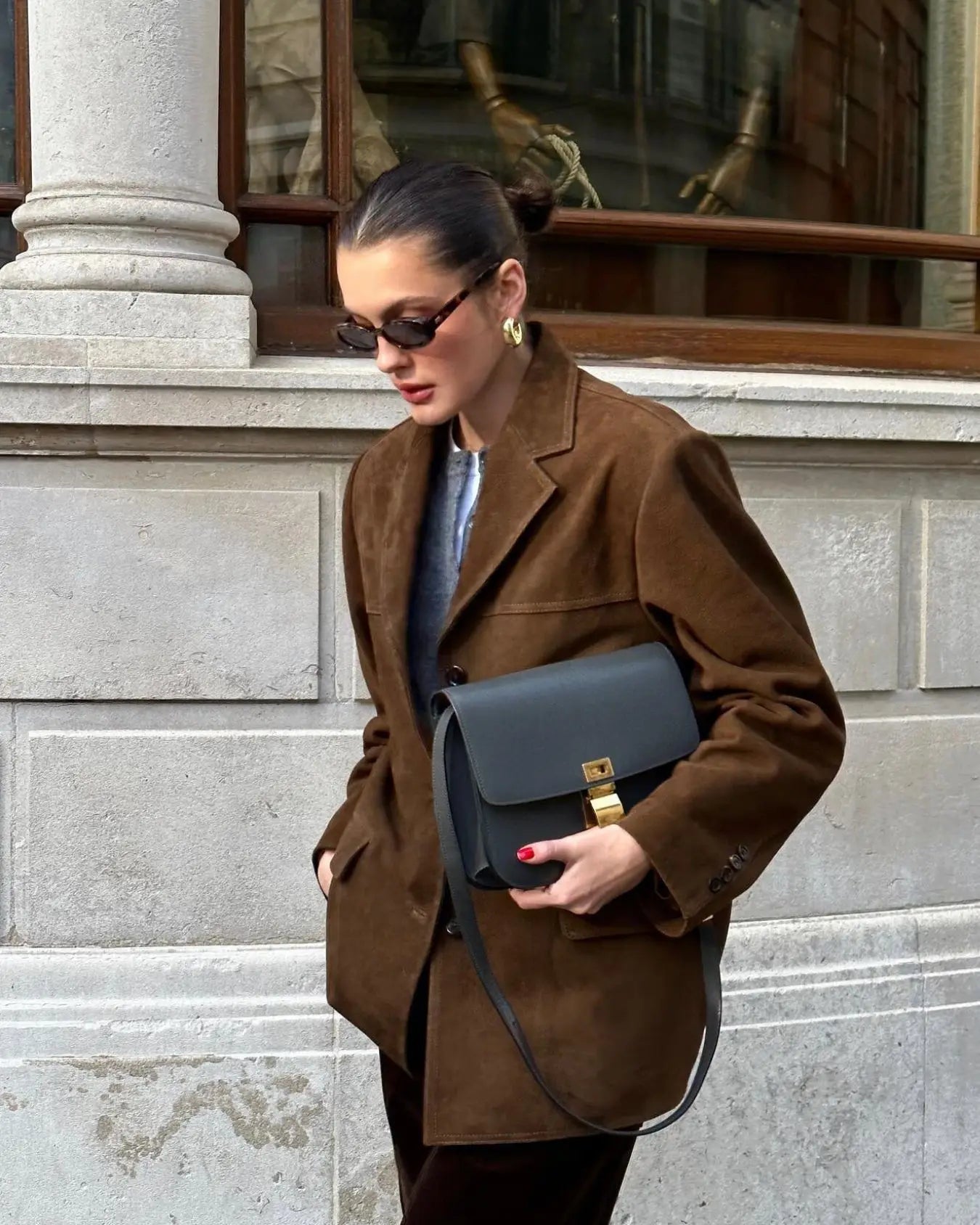 LIZAKOSHT  -  Leisure Suit Coat Women's Suede Autumn and Winter Jacket Commuter Wind Women's Coat